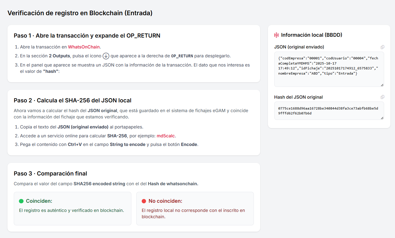 Auditoría de fichajes con tecnología blockchain para garantizar la inalterabilidad según el Real Decreto