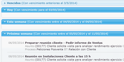 Image of the control center showing the tasks in chronological order in the eGAM BPM platform.