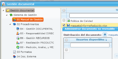 Document management of the eGAM BPM platform for non-reviewable documents