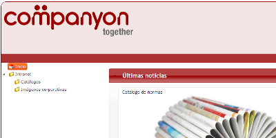 Example of a customized intranet for the distribution of documentation with a friendlier interface.