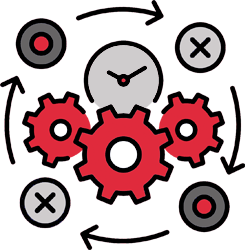 Icon representative of process management.