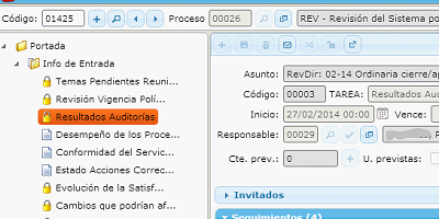 Example of analysis by tasks in the eGAM platform