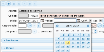 Creation of a new independent task during the execution of a procedure.