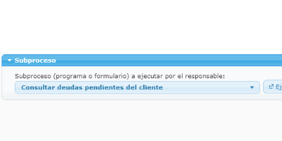 Tab where the different threads configured by the company for a task in the eGAM BPM platform are housed.