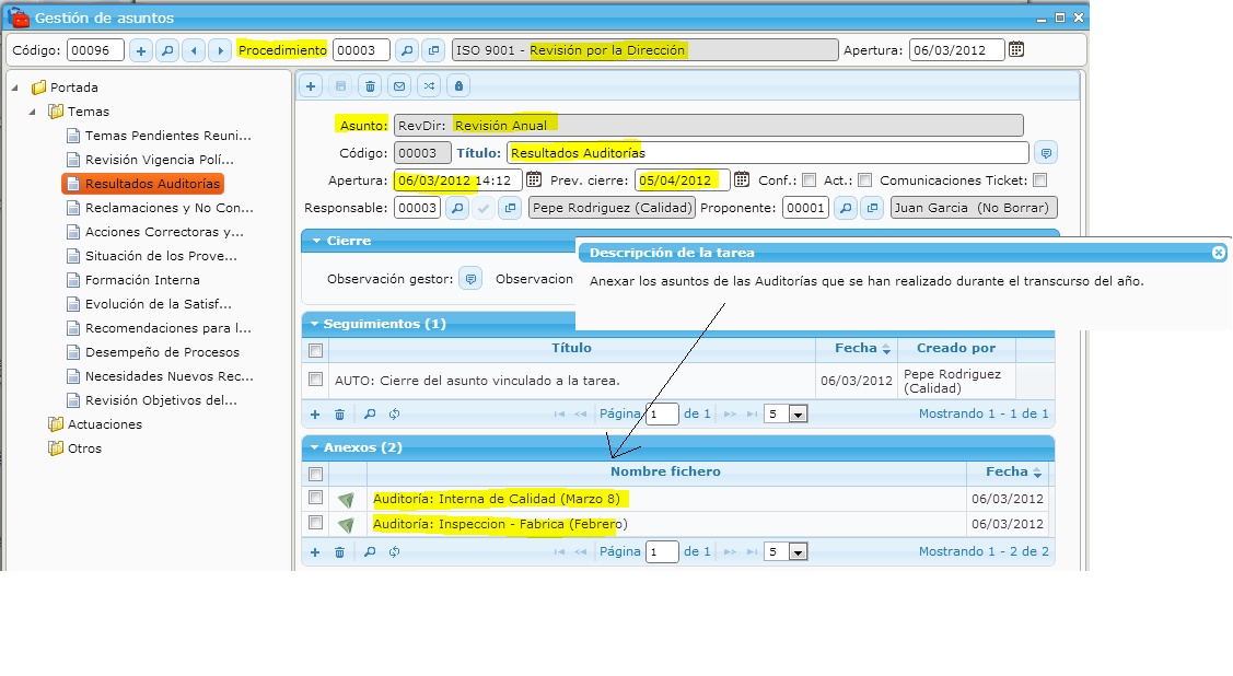 Digitalized process for management review complying with the ISO 9001 standard on the eGAM BPM platform.