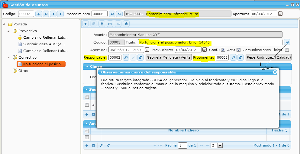 Digitalized process in the eGAM BPM platform for the management of preventive and corrective maintenance of an organization's assets and equipment.